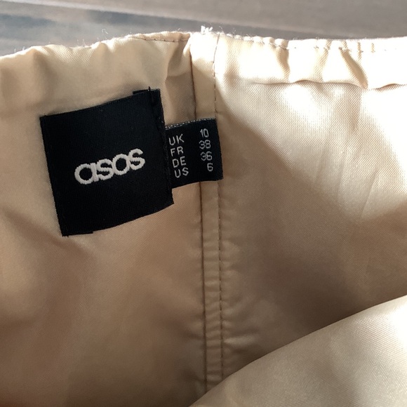 ASOS strapless colour block dress black and beige - Picture 3 of 4